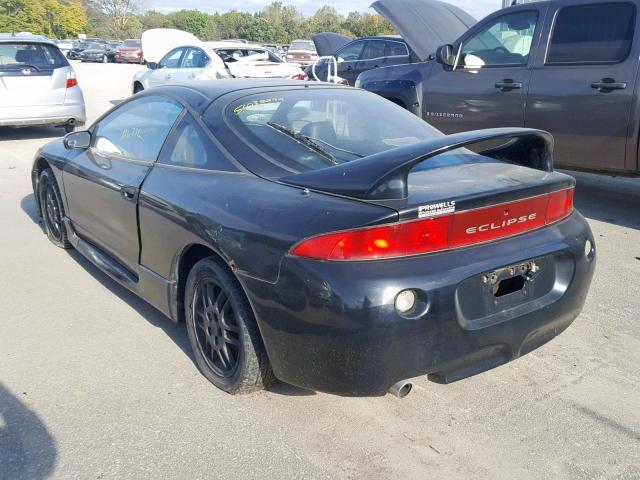 4A3AK44Y9XE145389 - 1999 MITSUBISHI ECLIPSE GS BLACK photo 3