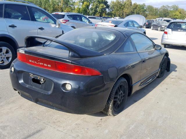 4A3AK44Y9XE145389 - 1999 MITSUBISHI ECLIPSE GS BLACK photo 4