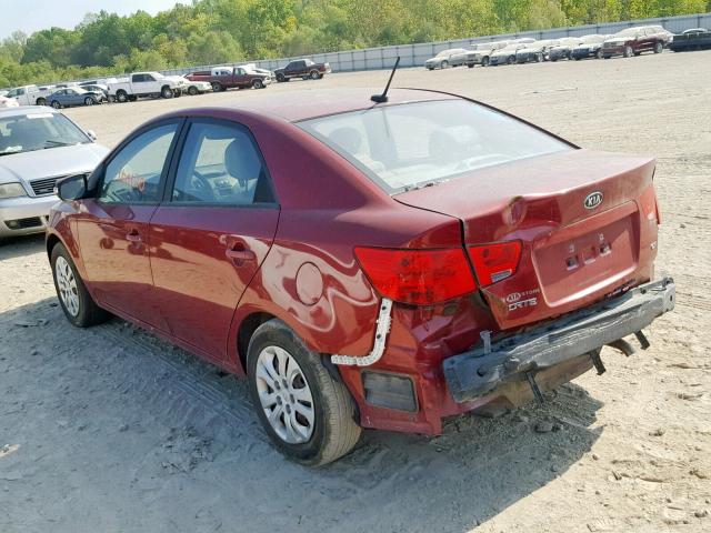 KNAFU4A23A5122763 - 2010 KIA FORTE EX BURGUNDY photo 3