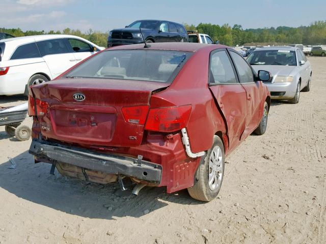 KNAFU4A23A5122763 - 2010 KIA FORTE EX BURGUNDY photo 4