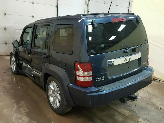 1J8GN58K18W100290 - 2008 JEEP LIBERTY LI BLUE photo 3