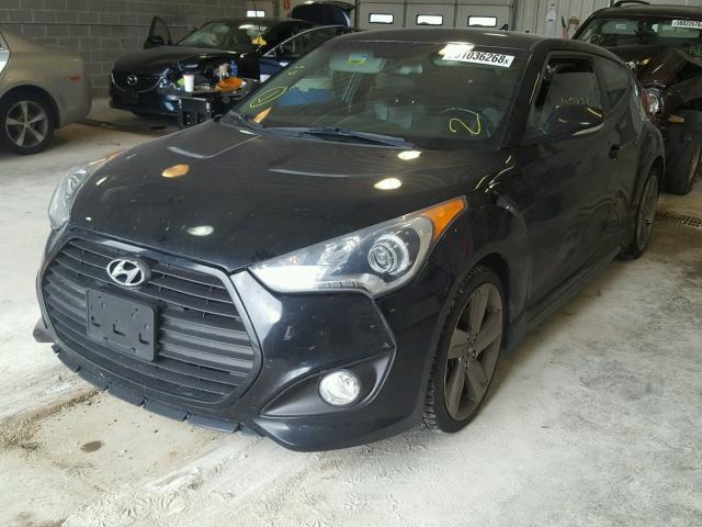 KMHTC6AE2DU169741 - 2013 HYUNDAI VELOSTER T BLACK photo 2