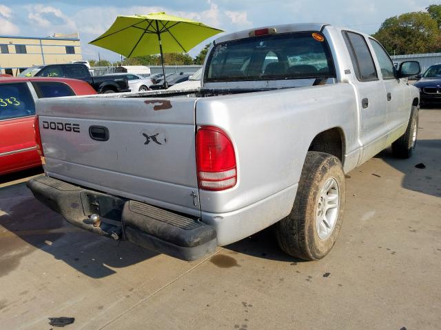 1B7GL2AN51S200826 - 2001 DODGE DAKOTA QUA SILVER photo 4