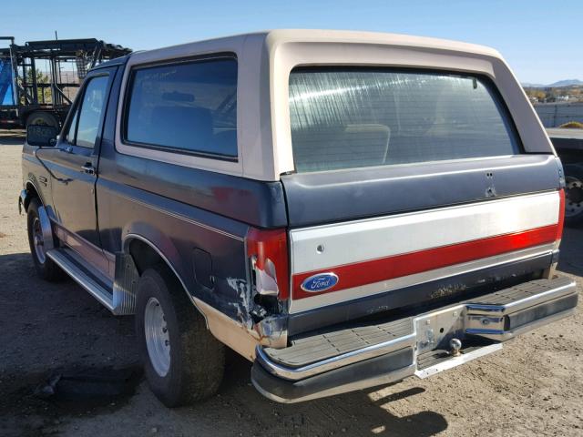 1FMEU15H5LLA82045 - 1990 FORD BRONCO U10 BLUE photo 3