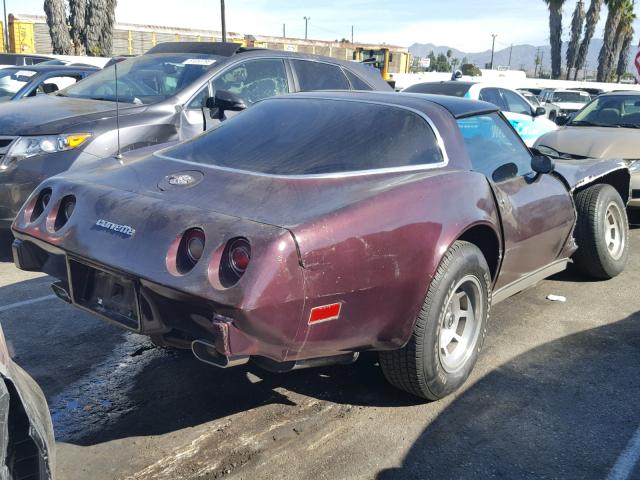 1Z87L8S407278 - 1978 CHEVROLET CORVETTE 2 BURGUNDY photo 4