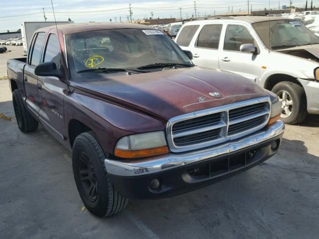 1B7GL2AN61S135999 - 2001 DODGE DAKOTA QUA MAROON photo 1