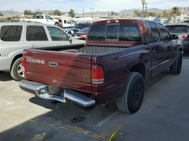 1B7GL2AN61S135999 - 2001 DODGE DAKOTA QUA MAROON photo 4