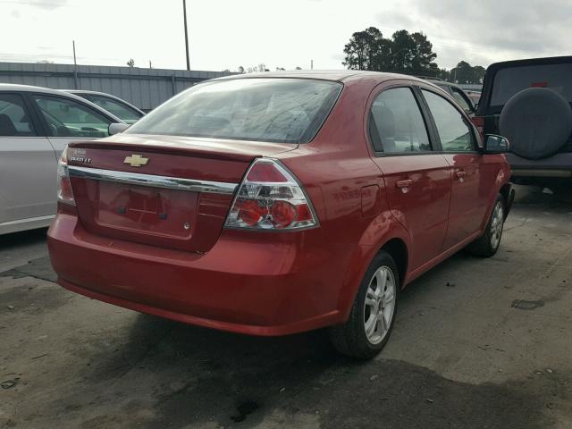 KL1TD5DE8BB239637 - 2011 CHEVROLET AVEO LS RED photo 4