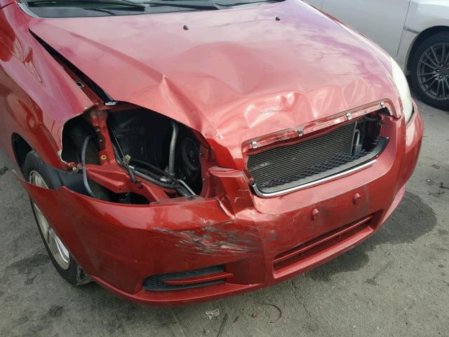 KL1TD5DE8BB239637 - 2011 CHEVROLET AVEO LS RED photo 9