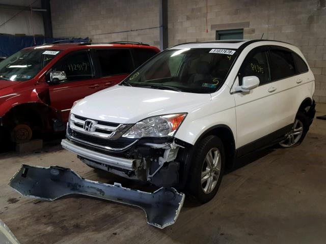 5J6RE4H74BL111874 - 2011 HONDA CR-V EXL WHITE photo 2