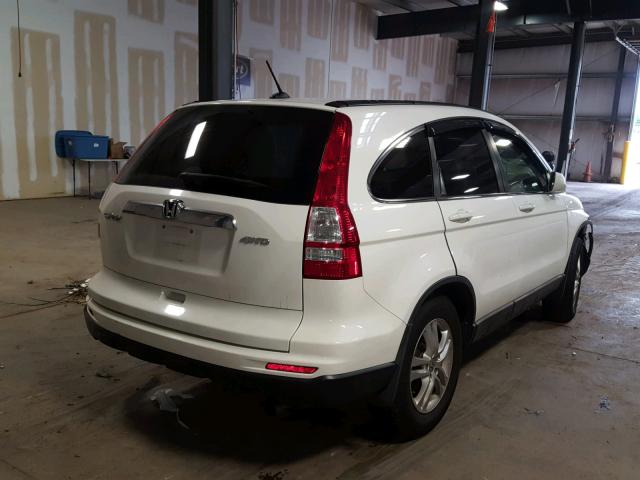 5J6RE4H74BL111874 - 2011 HONDA CR-V EXL WHITE photo 4