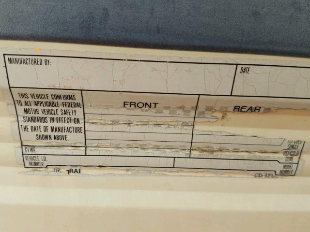 1U82S0M23KF010165 - 1989 SPRN CAMPER BEIGE photo 10