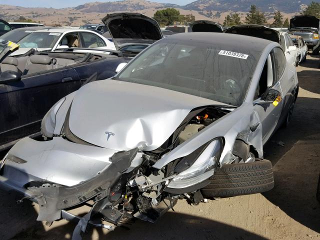 5YJ3E1EA0JF043049 - 2018 TESLA MODEL 3 SILVER photo 2