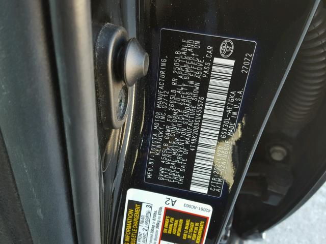 4T1BK3DB9CU450576 - 2012 TOYOTA AVALON BAS Noir photo 10