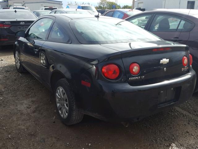 1G1AT18H197237654 - 2009 CHEVROLET COBALT LT BLACK photo 3