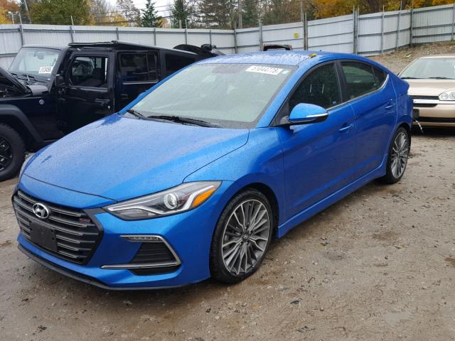 KMHD04LB8HU320947 - 2017 HYUNDAI ELANTRA SP BLUE photo 2