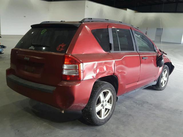1J8FT47W37D366016 - 2007 JEEP COMPASS RED photo 4