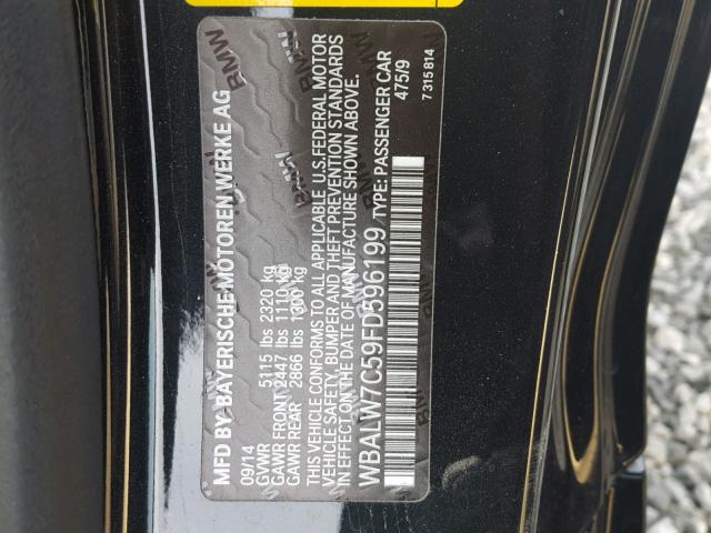 WBALW7C59FD596199 - 2015 BMW 640 I BLACK photo 10