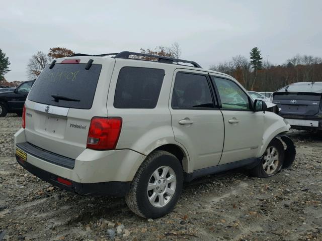 4F2CZ96108KM09512 - 2008 MAZDA TRIBUTE S CREAM photo 4