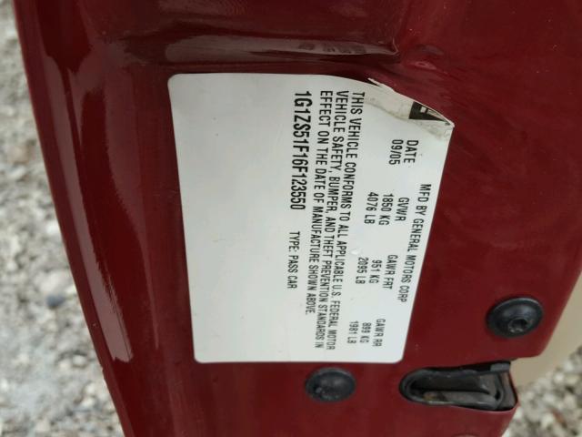 1G1ZS51F16F123550 - 2006 CHEVROLET MALIBU LS წითელი ფოტო 10