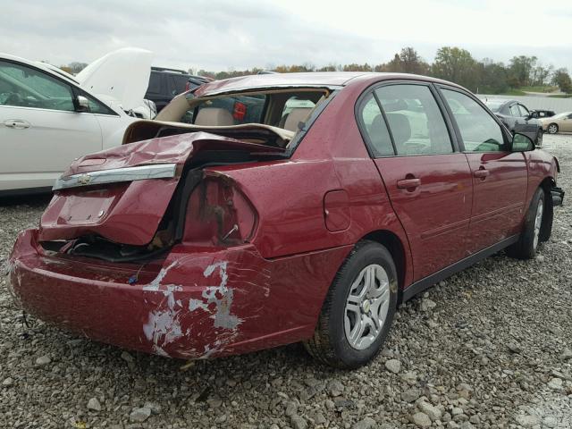 1G1ZS51F16F123550 - 2006 CHEVROLET MALIBU LS წითელი ფოტო 4