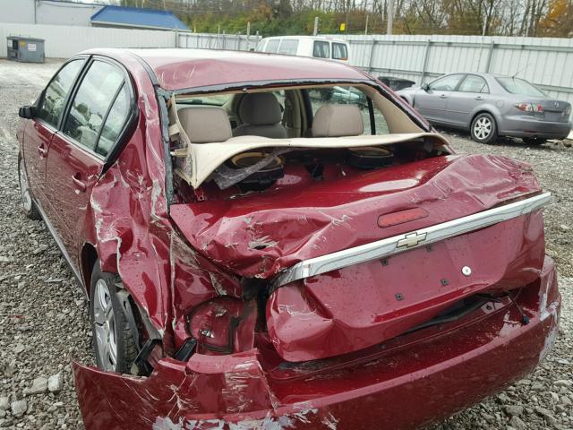 1G1ZS51F16F123550 - 2006 CHEVROLET MALIBU LS წითელი ფოტო 9