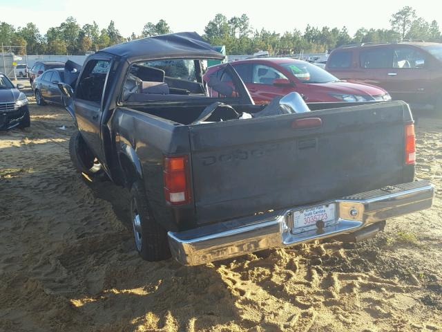 1B7FL26Y8TS538724 - 1996 DODGE DAKOTA BLACK photo 3