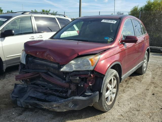 5J6RE38789L000345 - 2009 HONDA CR-V EXL BURGUNDY photo 2