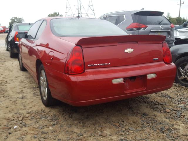 2G1WK16K979234827 - 2007 CHEVROLET MONTE CARL RED photo 3