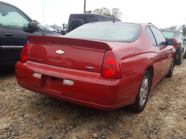 2G1WK16K979234827 - 2007 CHEVROLET MONTE CARL RED photo 4