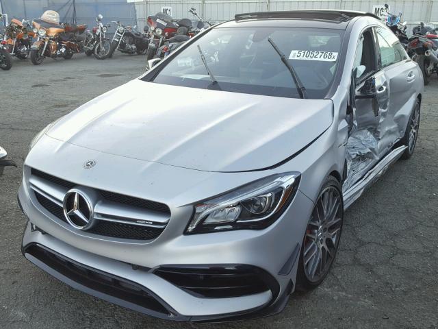 WDDSJ5CB0JN563687 - 2018 MERCEDES-BENZ CLA 45 AMG SILVER photo 2