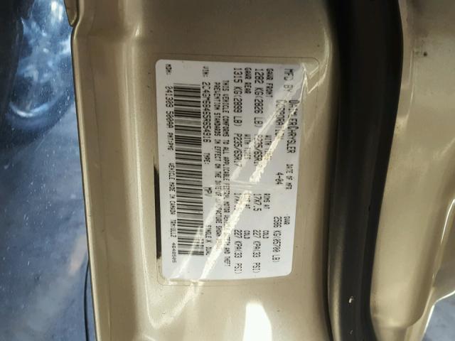 2C4GM68465R654916 - 2005 CHRYSLER PACIFICA T GOLD photo 10