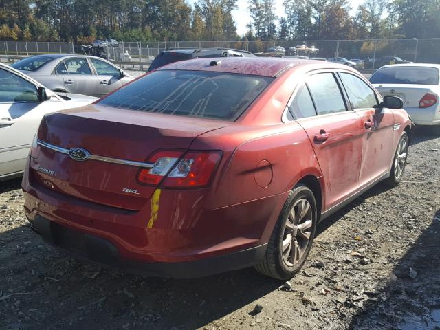 1FAHP2EW9AG148895 - 2010 FORD TAURUS SEL RED photo 4