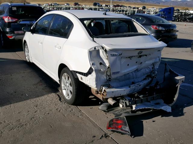 3N1AB6AP9AL727237 - 2010 NISSAN SENTRA 2.0 WHITE photo 3