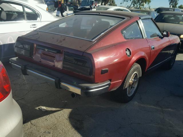 JN1HZ04S8BX275164 - 1981 DATSUN 280ZX BURGUNDY photo 4