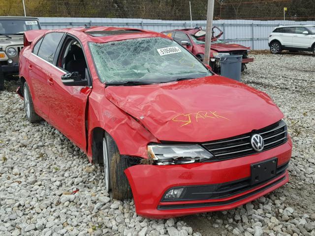 3VWLA7AJ7FM236982 - 2015 VOLKSWAGEN JETTA TDI RED photo 1