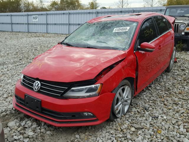 3VWLA7AJ7FM236982 - 2015 VOLKSWAGEN JETTA TDI RED photo 2