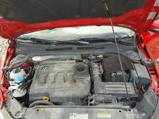 3VWLA7AJ7FM236982 - 2015 VOLKSWAGEN JETTA TDI RED photo 7