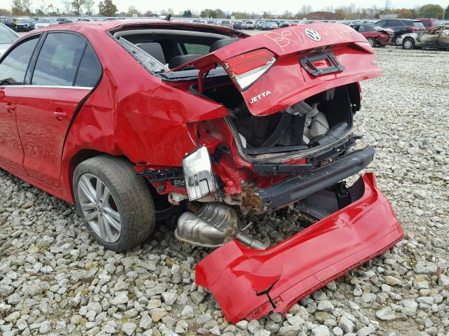 3VWLA7AJ7FM236982 - 2015 VOLKSWAGEN JETTA TDI RED photo 9