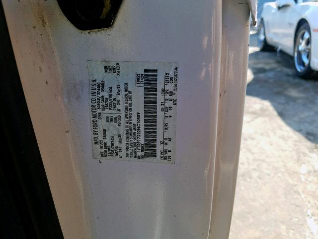 1FTRF17222NC10589 - 2002 FORD F150 WHITE photo 10