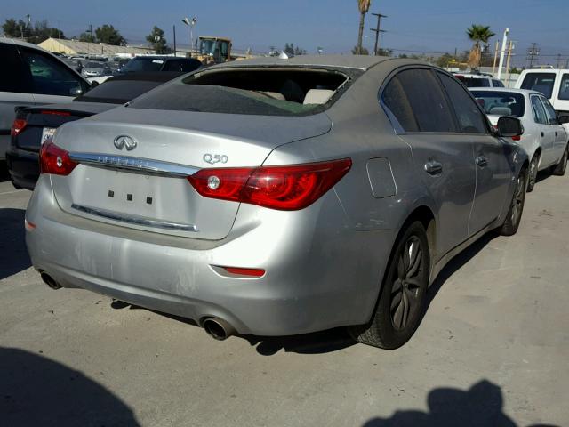 JN1BV7AP5FM354812 - 2015 INFINITI Q50 BASE SILVER photo 4