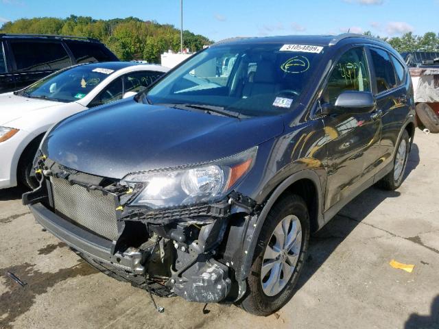 2HKRM4H72CH607559 - 2012 HONDA CR-V EXL GRAY photo 2