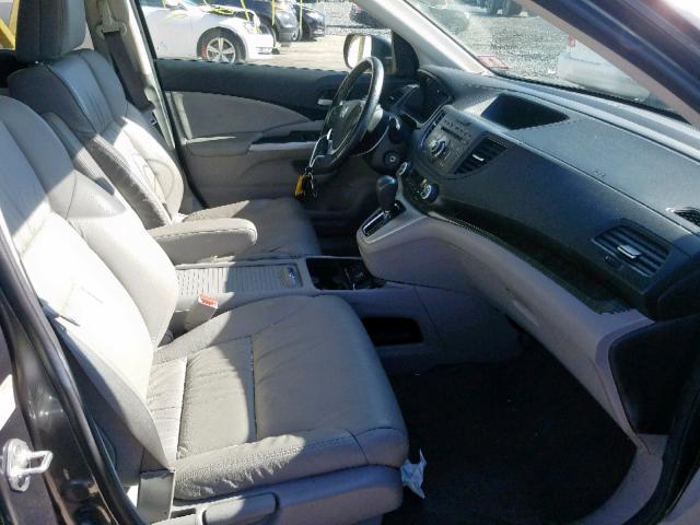 2HKRM4H72CH607559 - 2012 HONDA CR-V EXL GRAY photo 5