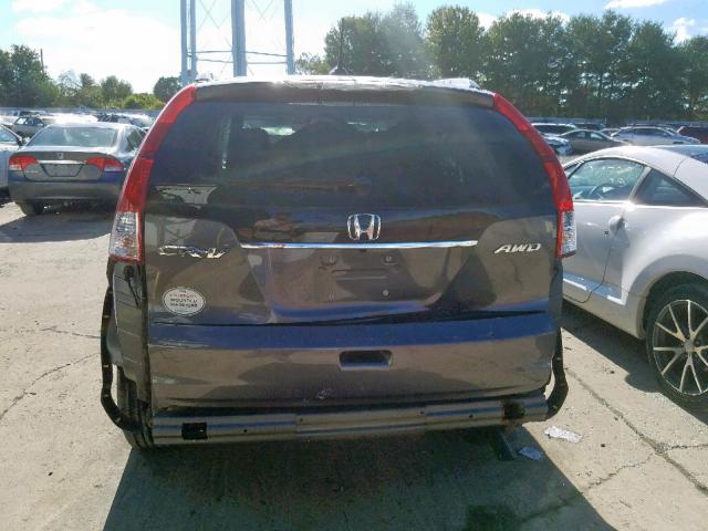 2HKRM4H72CH607559 - 2012 HONDA CR-V EXL GRAY photo 9