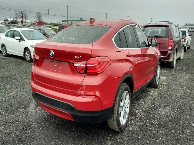5UXXW3C58G0R18898 - 2016 BMW X4 XDRIVE2 RED photo 4
