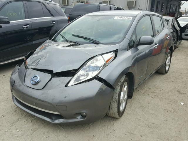 1N4AZ0CP7FC304250 - 2015 NISSAN LEAF S GRAY photo 2