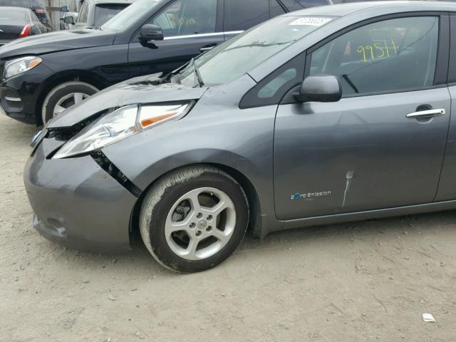 1N4AZ0CP7FC304250 - 2015 NISSAN LEAF S GRAY photo 9