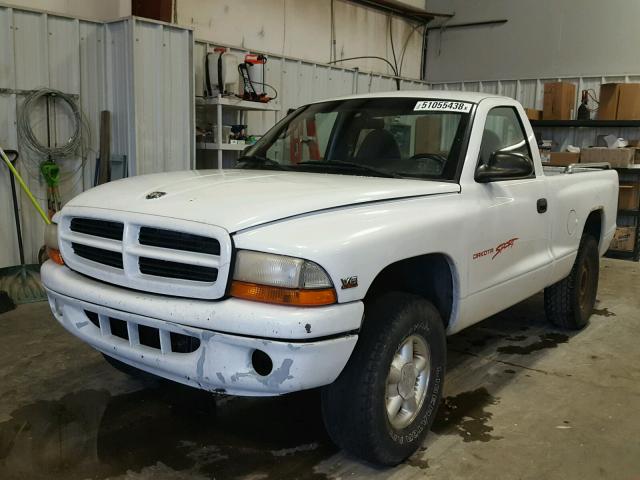 1B7GG26XXXS198594 - 1999 DODGE DAKOTA WHITE photo 2