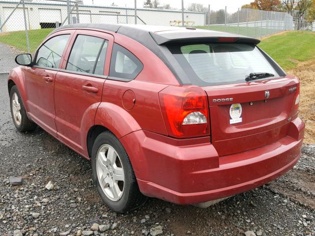 1B3HB48A79D216114 - 2009 DODGE CALIBER SX RED photo 3