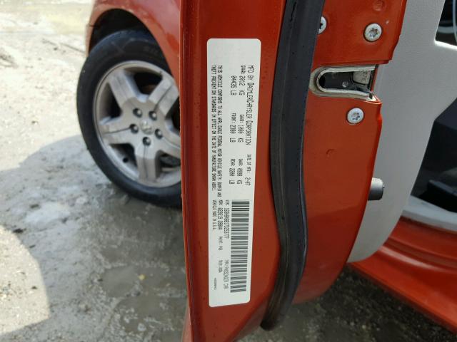 1B3HB48B17D253777 - 2007 DODGE CALIBER SX ORANGE photo 10